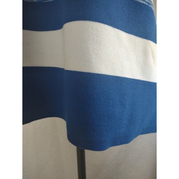 New Nine West Size XL Pullover Sleeveless Blue White Mock Turtle Neck Top - Picture 9 of 12